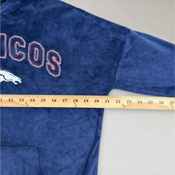 Denver Broncos Women's Velour Hoodie Sweatshirt Blue NFL Team Apparel Sz Sm - Picture 5 of 7